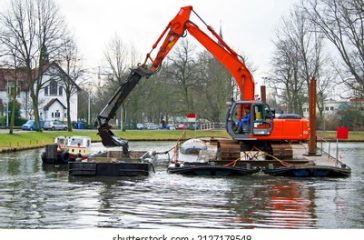 dredging-urban-canals-by-crane-260nw-2127179549